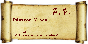 Pásztor Vince névjegykártya