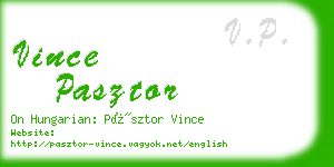 vince pasztor business card